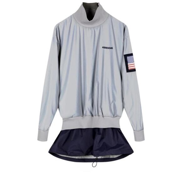 4SDESIGNS Pullover Jacket American Flag Retail $1144 Medium Athletic Streetwear - Picture 2 of 14